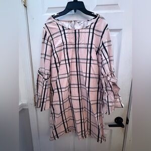 Crown & Ivy Pink and Gray Plaid Dress